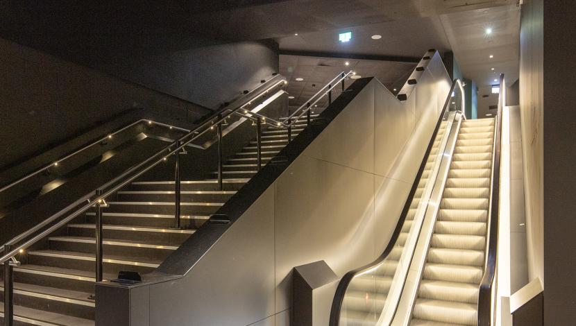 escalators in AO Arena